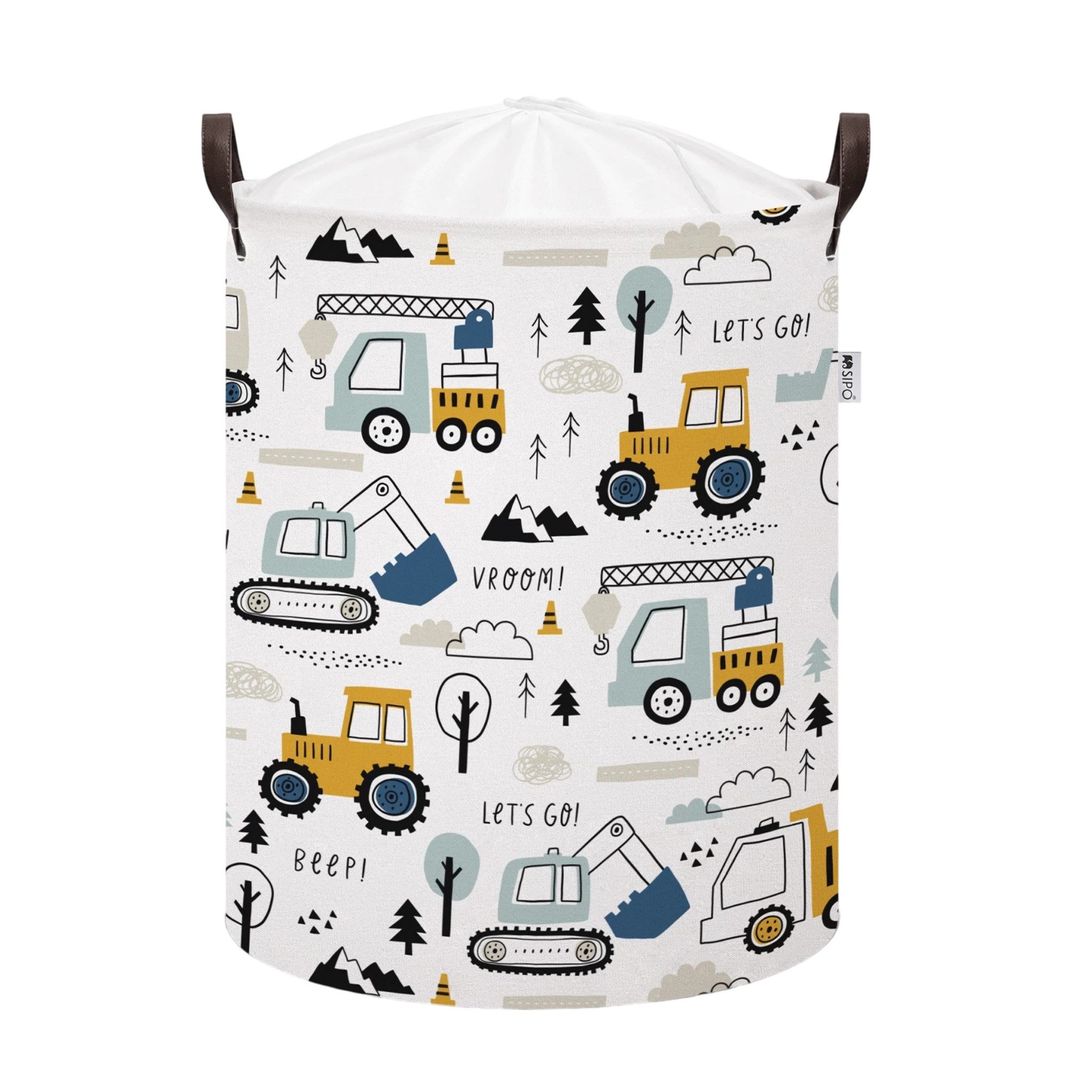 Sipo Aufbewahrungskorb (1 St., 1er, 2er, 3er Set), Spielzeugkorb mit Auto-Motiv aus Baumwoll-Canvas, 43 L