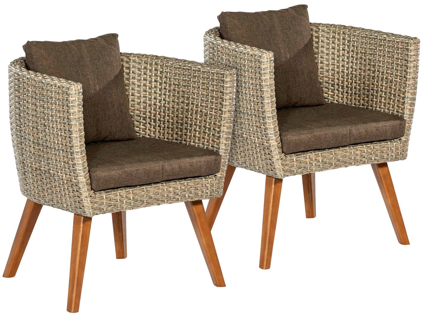 MERXX Gartensessel »Imperia«, 2er Set, 6tlg., Aluminium/Kunststoff