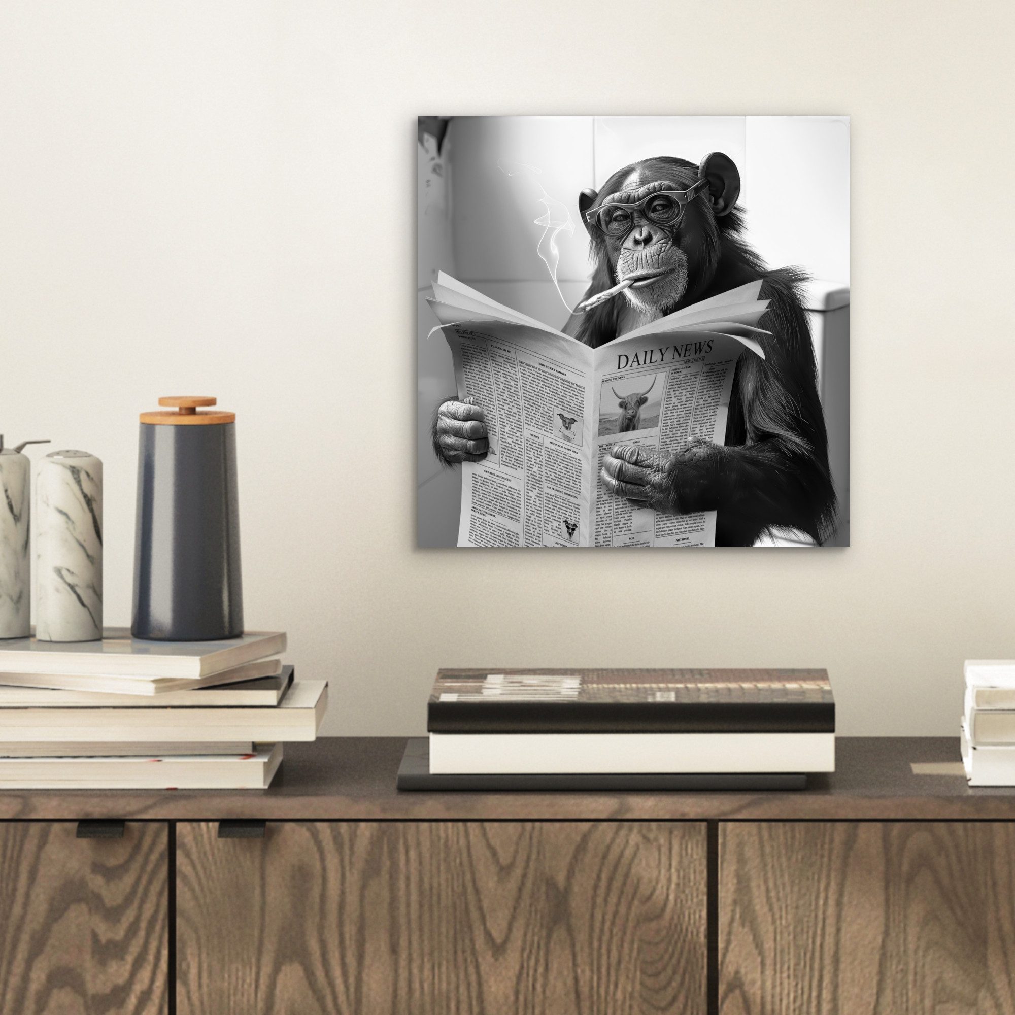 MuchoWow Metallbild Schimpanse - Affe - günstig online kaufen