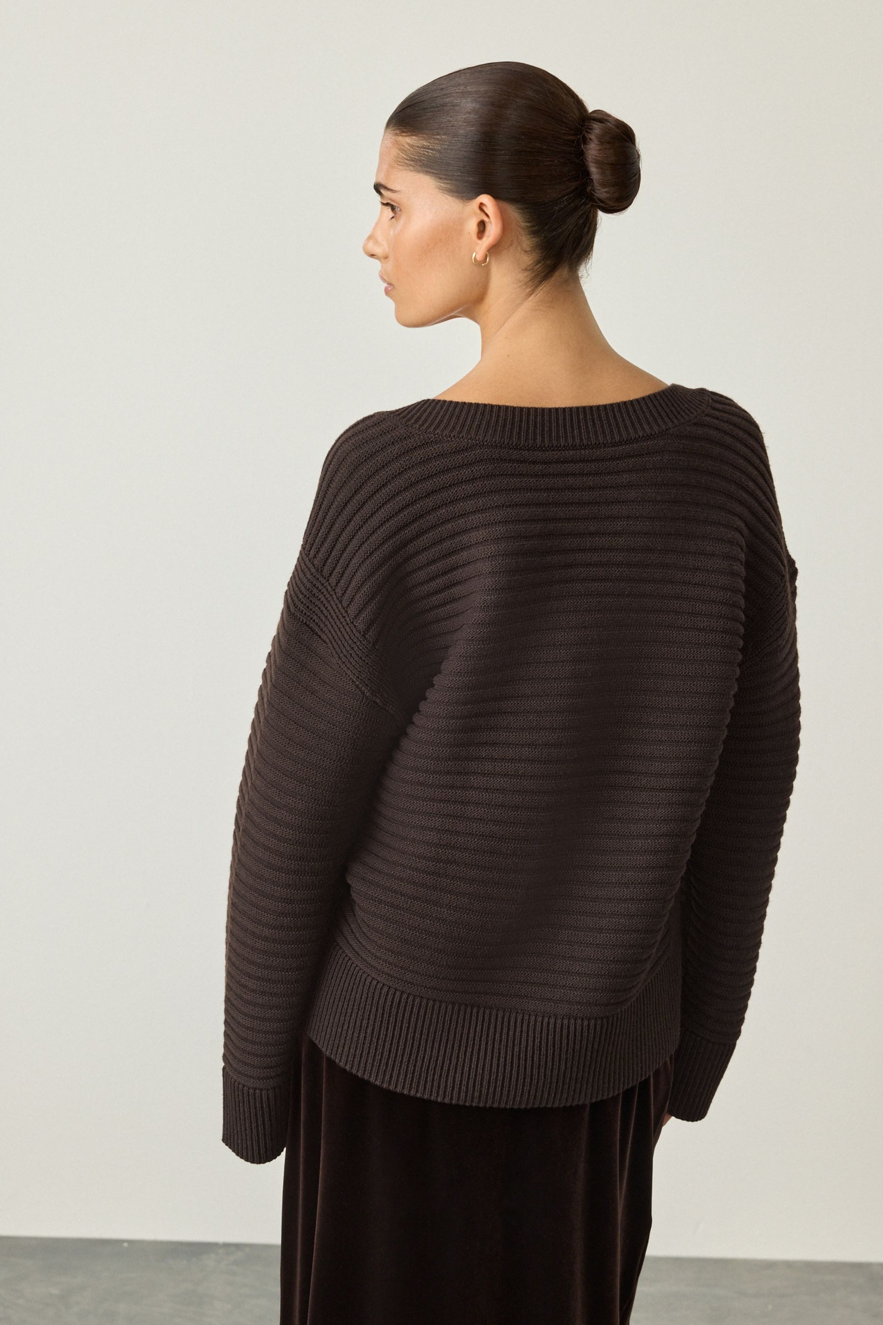 Next V-Ausschnitt-Pullover Gerippter Strickpullover mit V-Ausschnitt günstig online kaufen