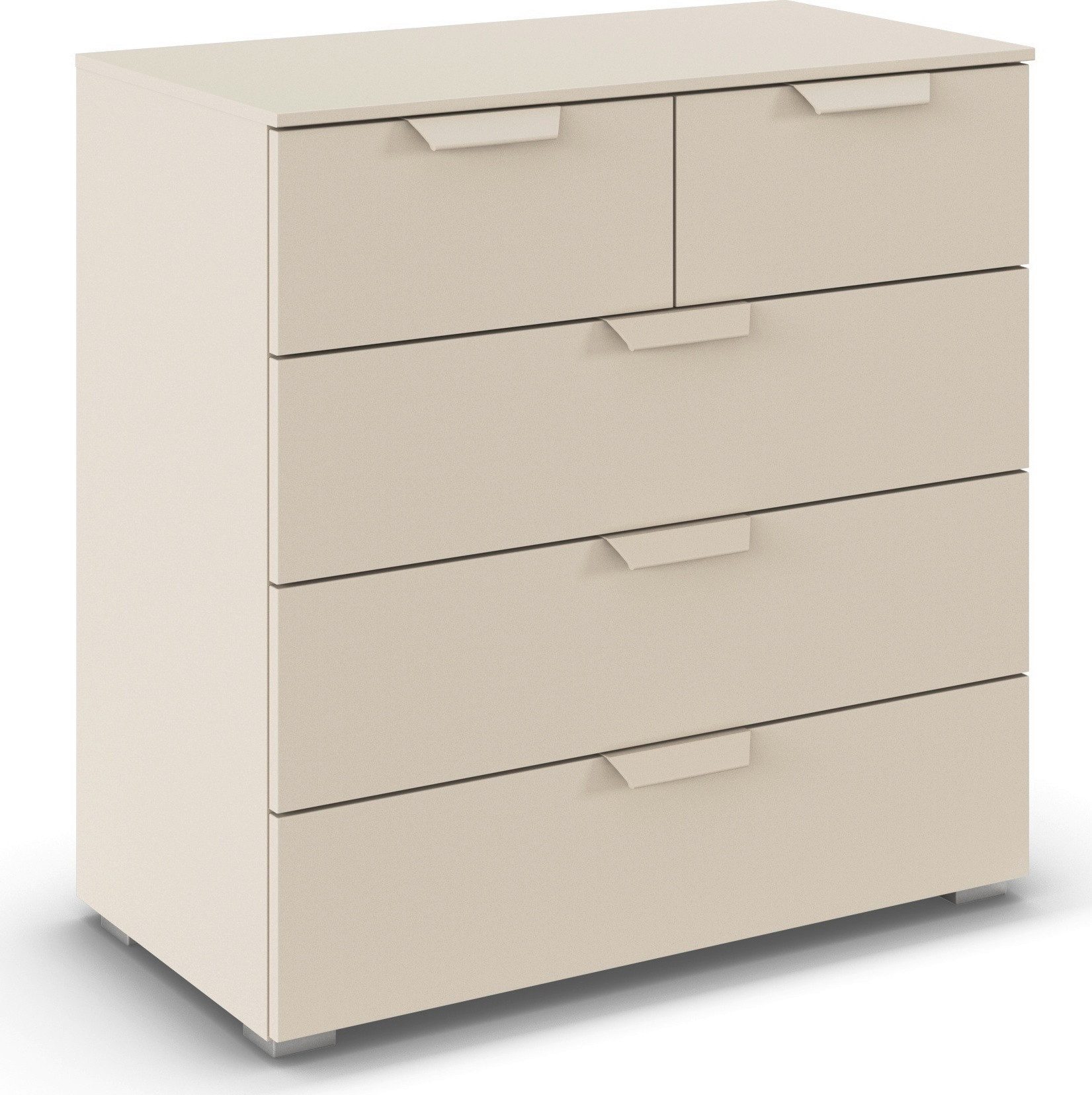 rauch Schubkastenkommode Sideboard Schubladenkommode COSTA mit farblich passenden Metallgriffen (in 2 Griff-Farben, Breite 80 cm), fünf praktische und geräumige Schubladen MADE IN GERMANY