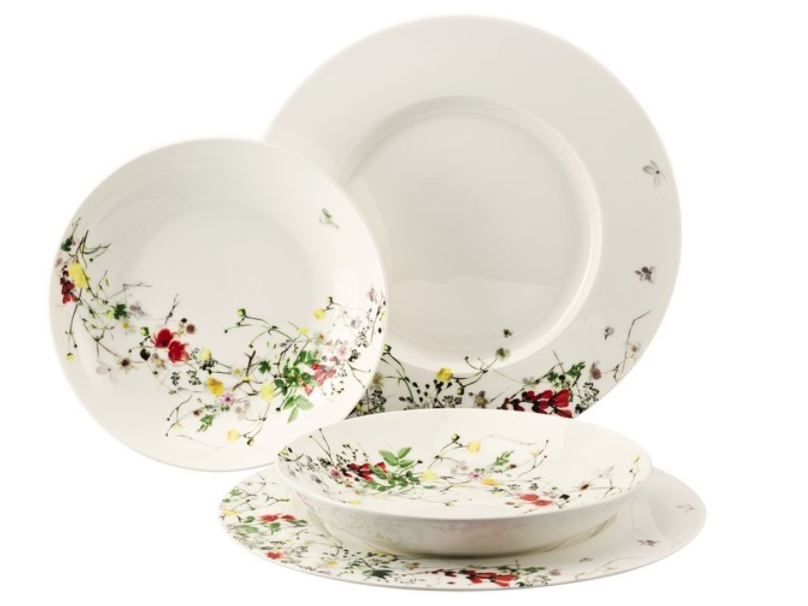 Rosenthal Geschirr-Set Brillance Fleurs Sauvages Set 4tlg., Bone China, Sets