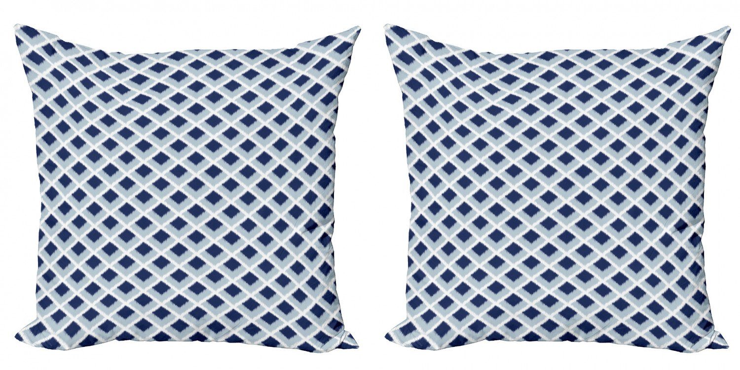 Kissenbezüge Modern Accent Doppelseitiger Digitaldruck, Abakuhaus (2 Stück), Ethnisch Blau getönte Ikat Moderne