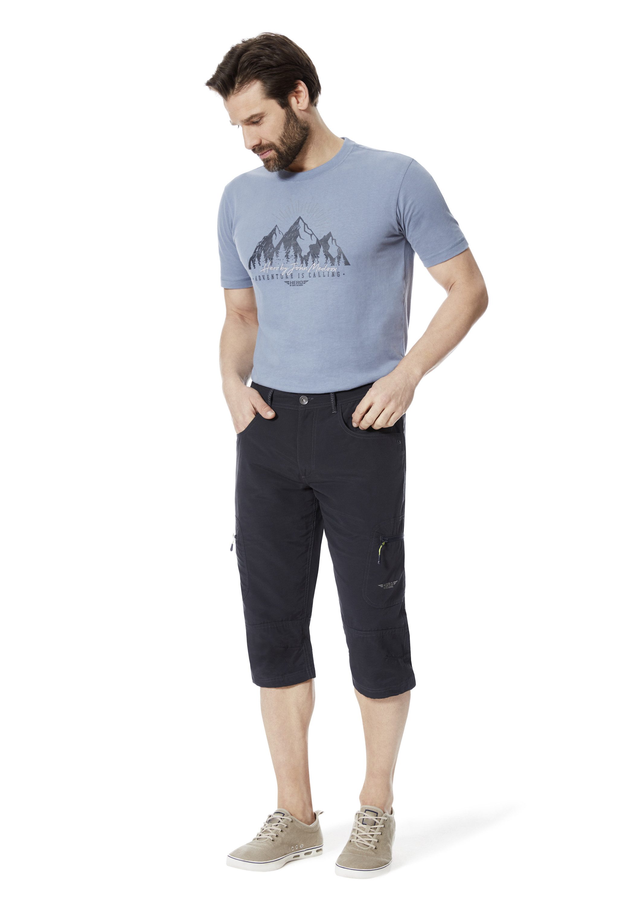 HERO by John Medoox Bermudas Trekking 7/8 Hose Straight Fit Casual Funktionsqualität für Herren