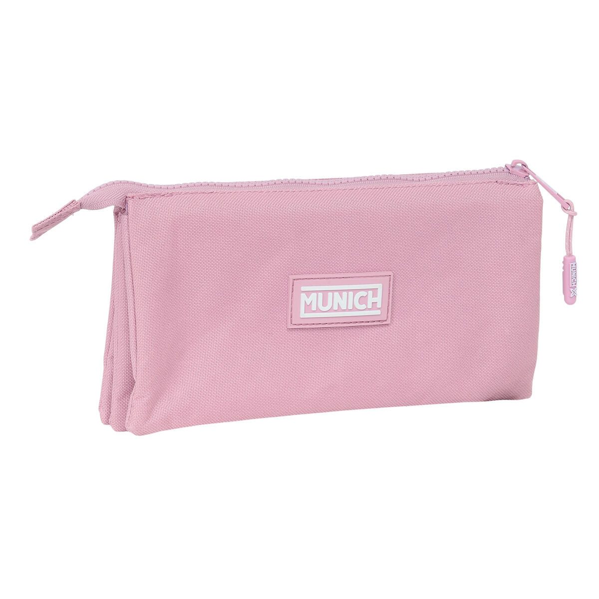 Munich Federtasche Dreifaches Mehrzweck-Etui Munich Basic Rosa 22 x 12 x 3 cm
