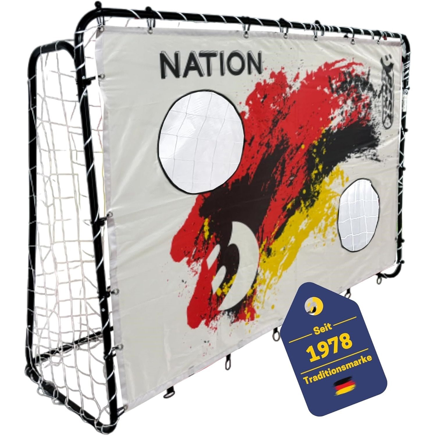 Fußballtor 11066 Torwand "Nation D" mit 2 Schusslöchern 193 x 150
