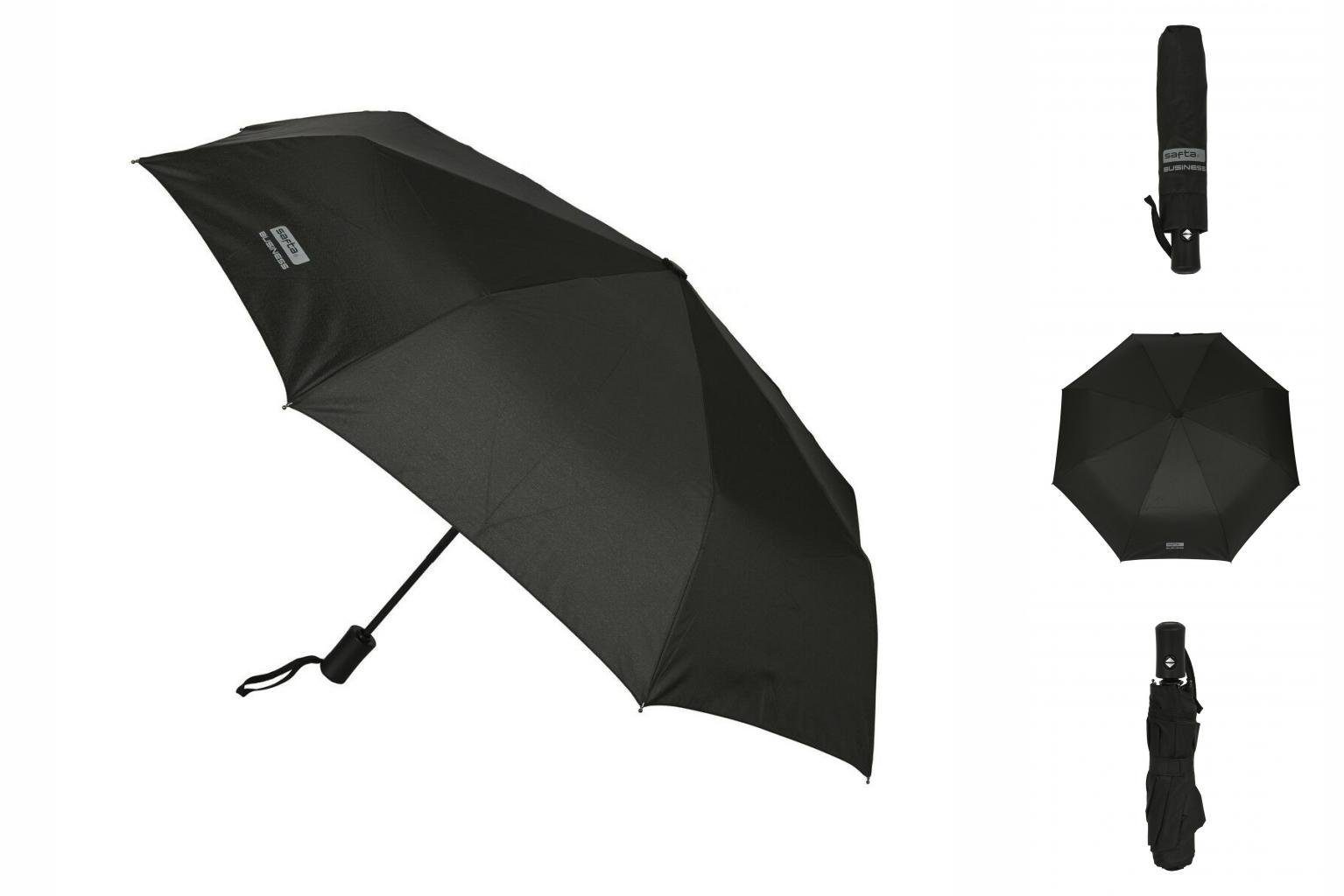 safta Taschenregenschirm Faltbarer Regenschirm Safta Business Schwarz Ø 102 cm