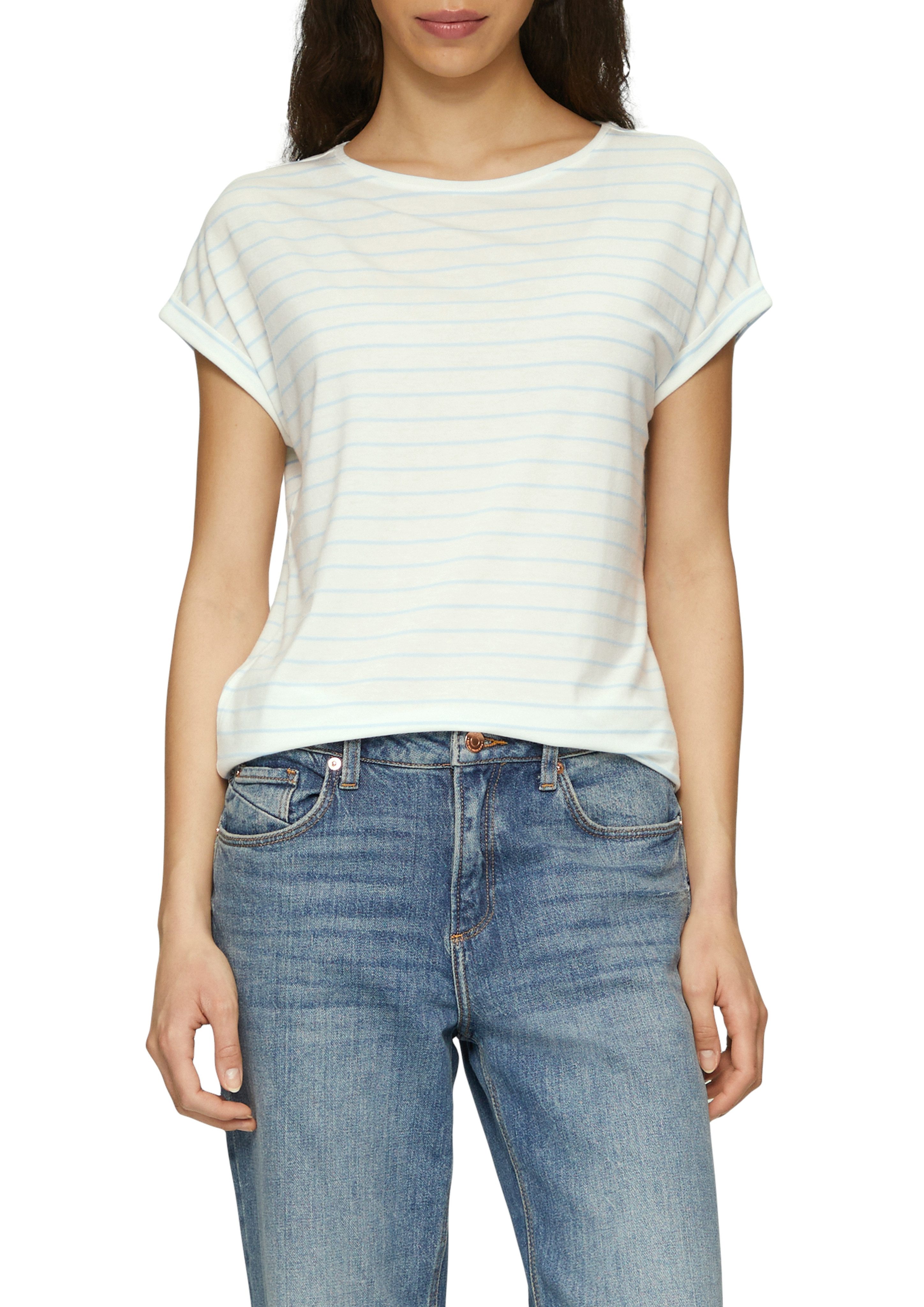 QS Kurzarmshirt mit Ärmelaufschlag günstig online kaufen