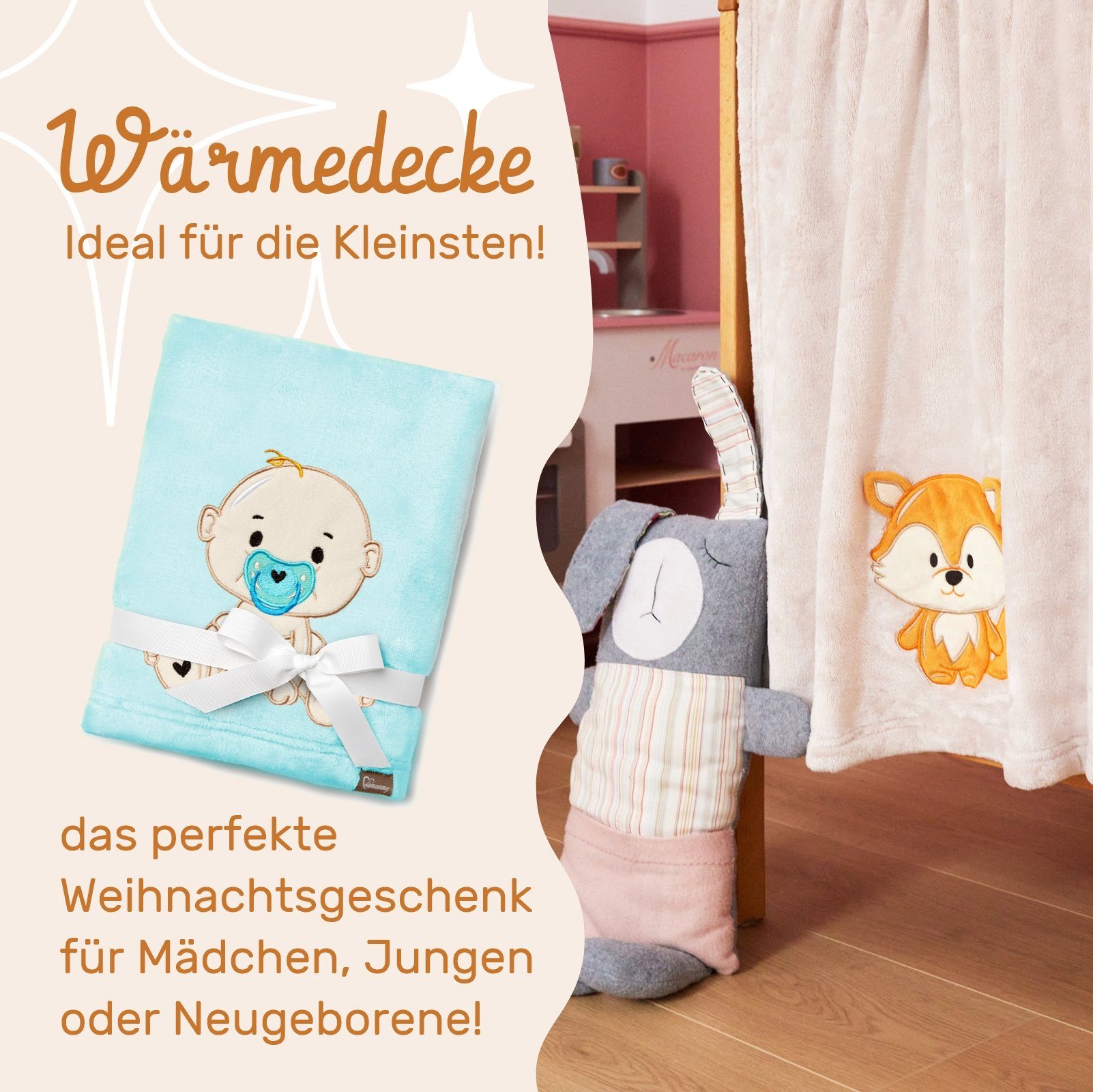 Wohndecke Warme Kuscheldecke Babydecke Blanket Baby Geschenk BE20-168, Be Mammy