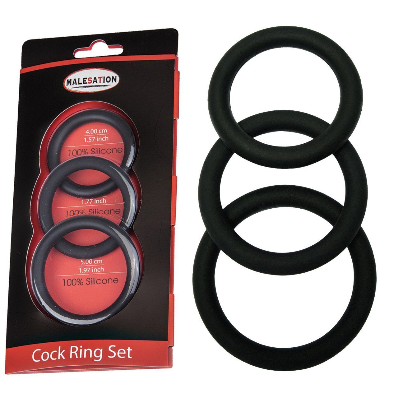 Malesation Penisring MALESATION Cock Ring Set (4,00 cm, 4,50 cm, 5,00 cm)