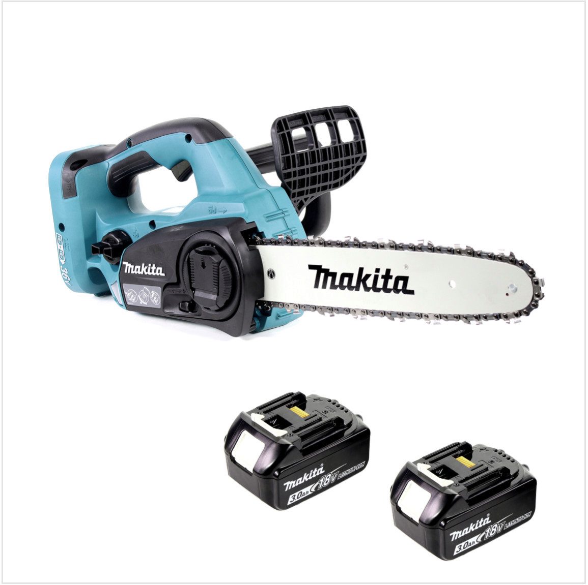 Makita DUC 302 F2 Akku Kettensäge 36V 30 cm + 2x Akkus 3,0Ah - ohne Ladegerät Akkupacks
