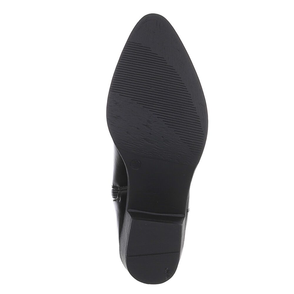 Ital-Design Eleganter Westernstiefel mit Stickerei für Damen Westernstiefel (89937887) Blockabsatz Stiefel in Schwarz