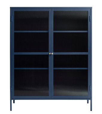 möbelando Highboard BRONCO (B/H/T: 110x140x40 cm), aus Metall in blau