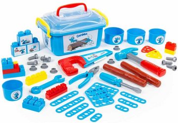 Polesie Kinder-Werkzeug-Set Handwerker Werkzeug-Set 48-tlg. Schlümpfe Smurfs Spielset in Box Kiste, (Set, 48-tlg)