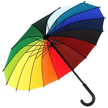 Koopman Stockregenschirm Regenschirm Regenbogen 16 Farben Schirm Stockschirm, Regen Schirm Stock-Schirm Golfschirm
