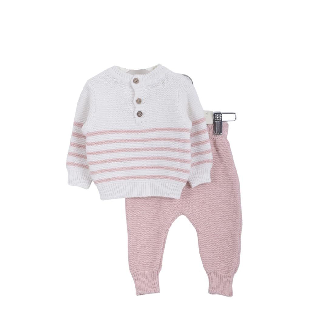 Rosa-Gestreiftes Set