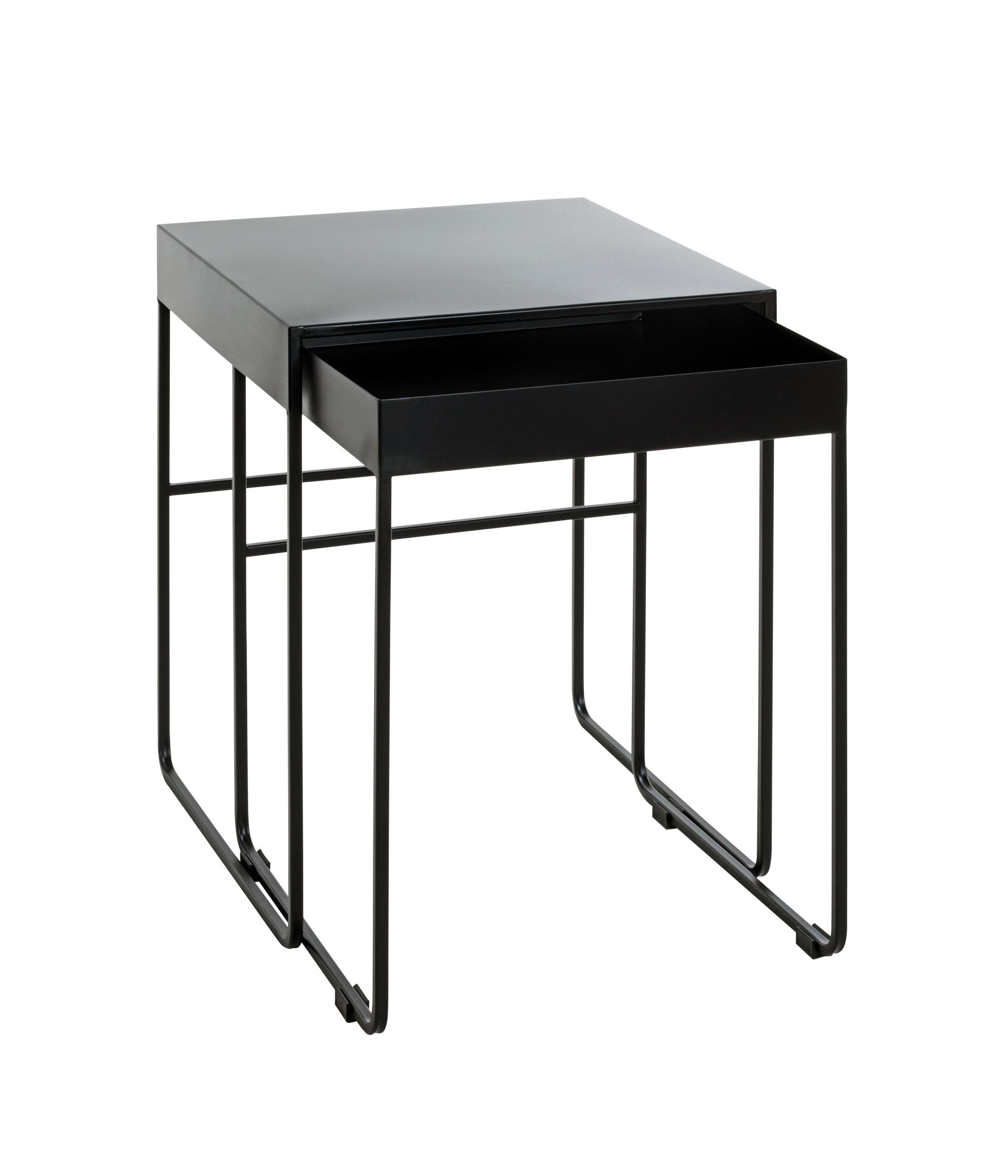 HAKU Beistelltisch Beistelltisch, Möbel 2er HAKU Laptoptisch Beistelltisch Kaffeetisch Set schwarz