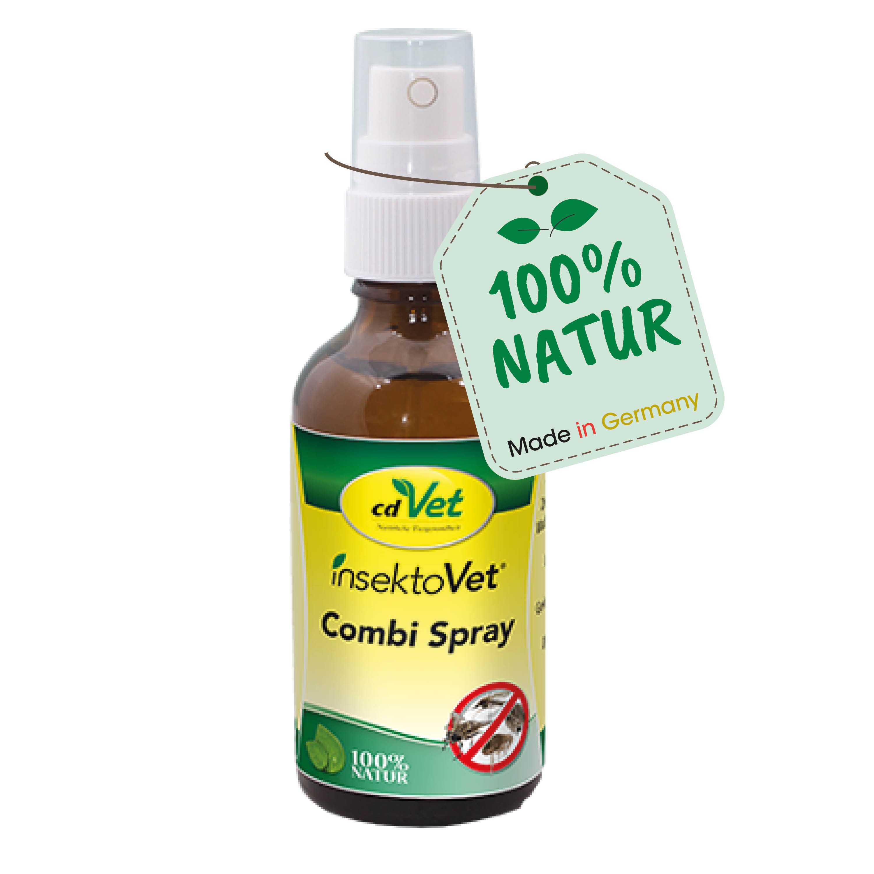 cdVet Tier-Hautpflegemittel insektoVet Combi Spray, 20 ml, gebrauchsfertige Flüssigkeit gegen Zecken, Flöhe, Milben
