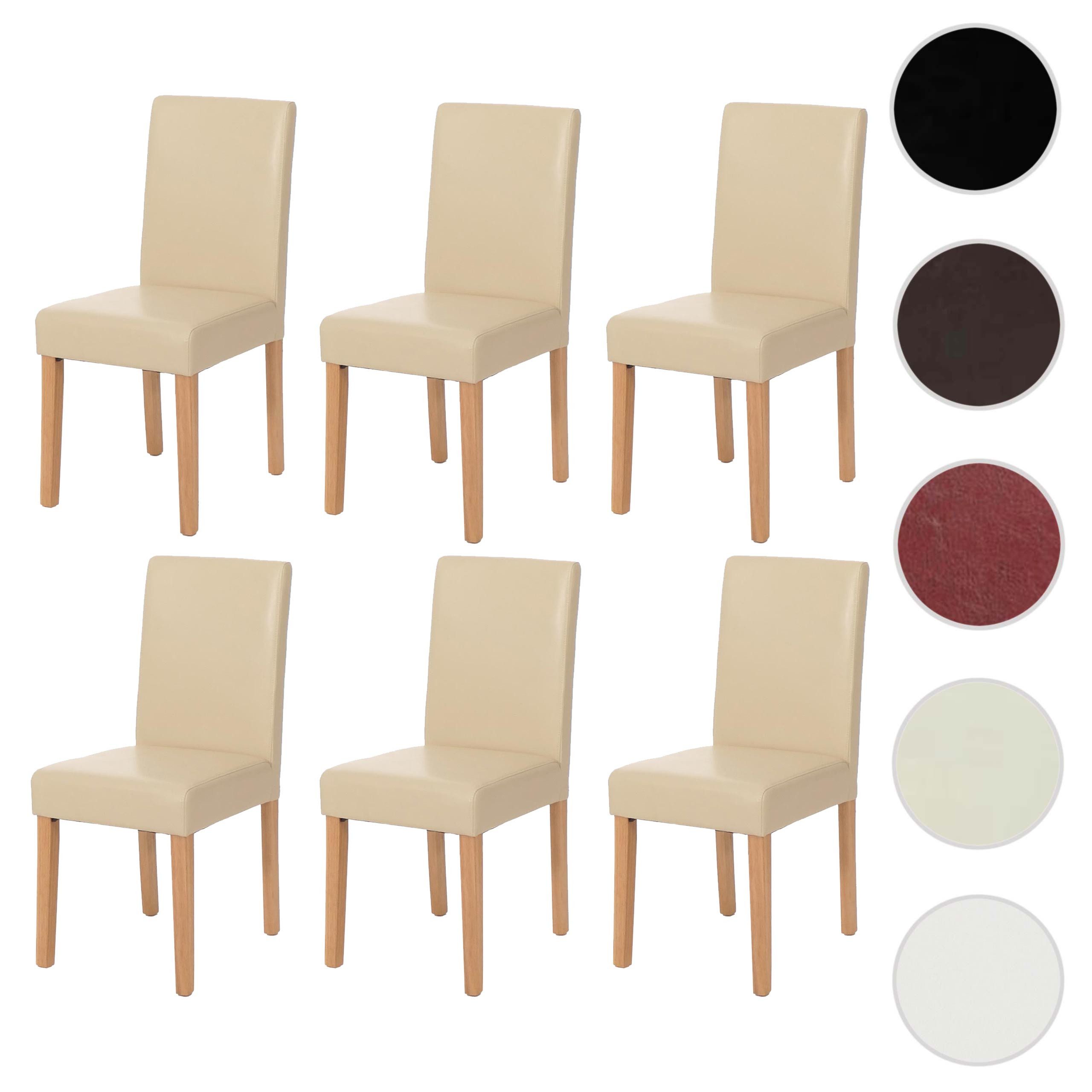 MCW Esszimmerstuhl Littau Kunstleder 6er-Set Kunstleder Braun Dunkle Beine günstig online kaufen