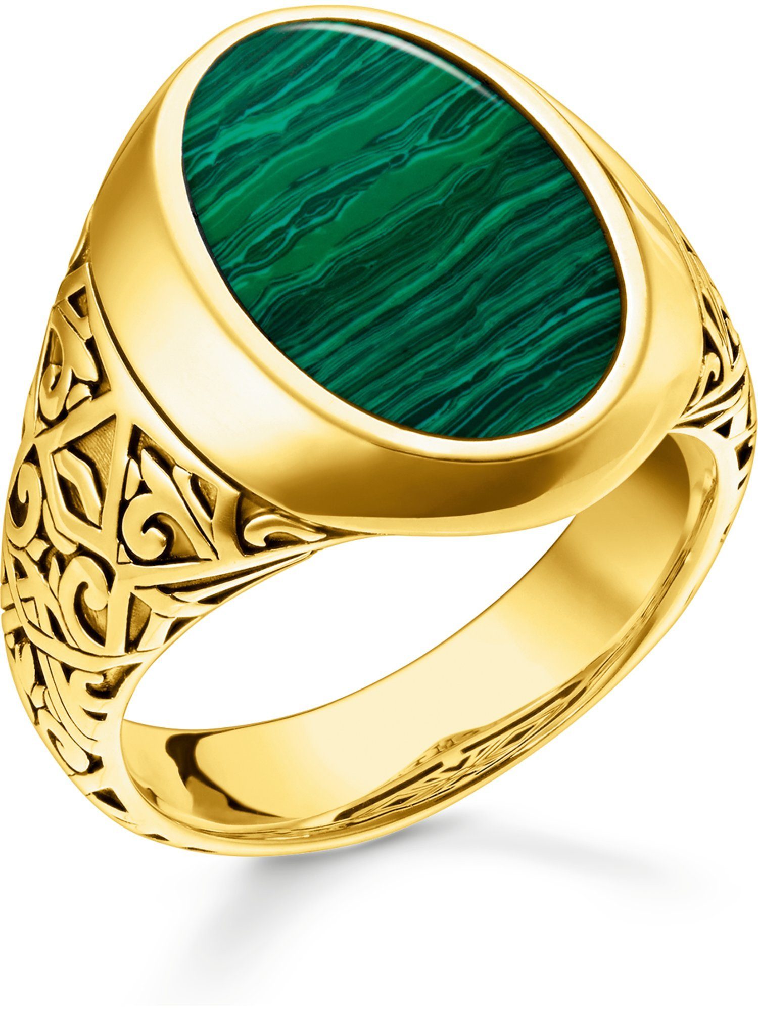 THOMAS SABO Fingerring Thomas Sabo Unisex-Damenring 925er Silber Malachit, Malachit, synthetisch