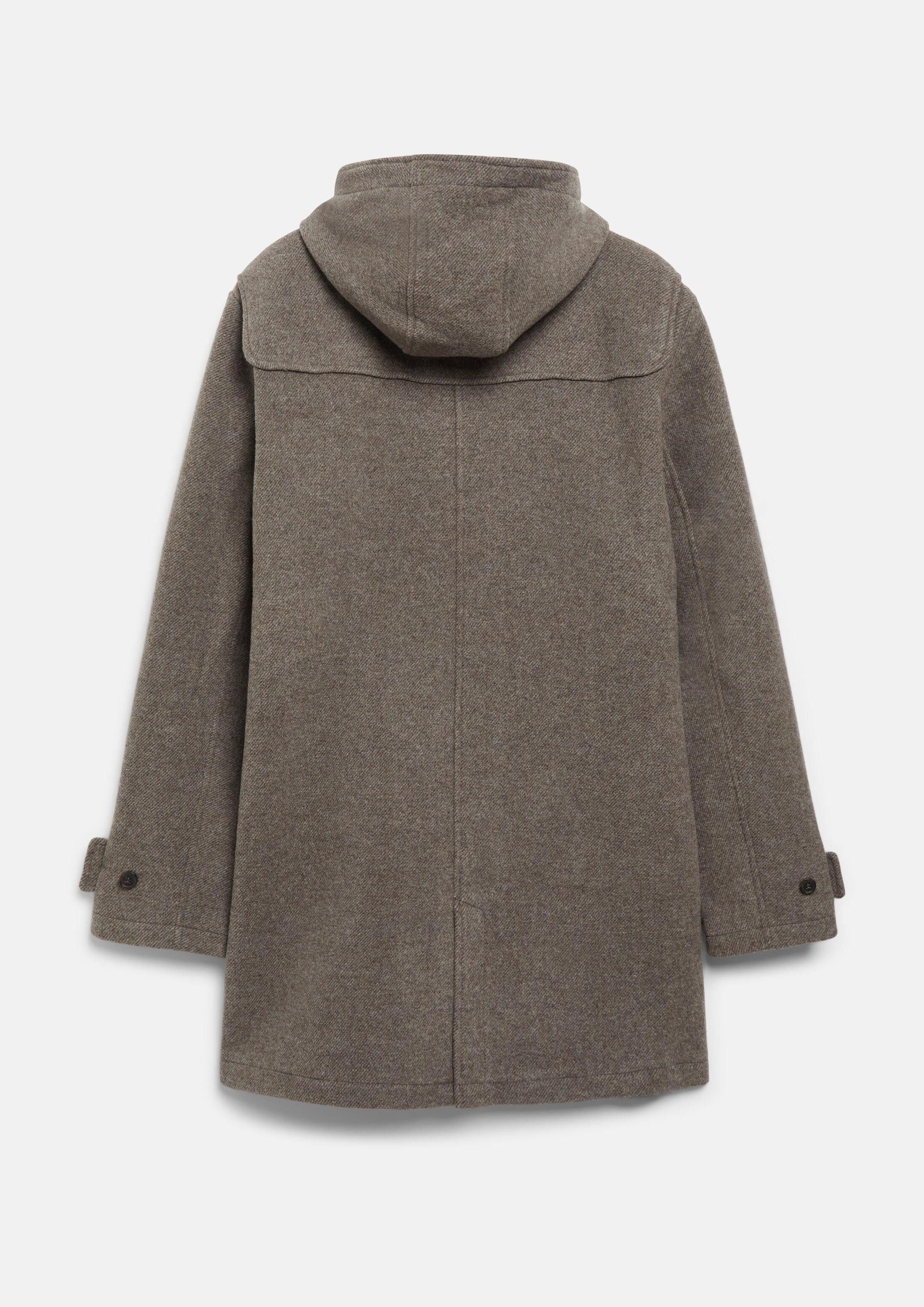 s.Oliver Wintermantel Outdoor-Mantel Wollmix-Dufflecoat mit Kapuze und aufgesetzten Taschen