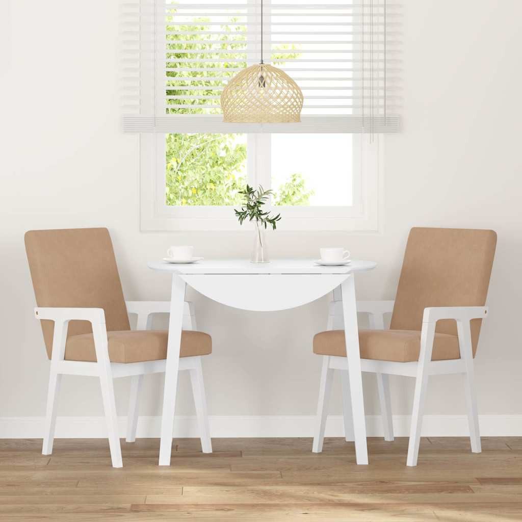 vidaXL Esszimmerstuhl Esszimmerstühle mit Kissen 2 Stk. Weiß Massivholz Gum günstig online kaufen