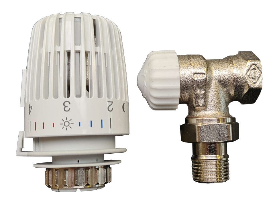 IMI Heimeier Heizkörperthermostat Heimeier Thermostatventil-Set V-Exact II 1/2 Eck