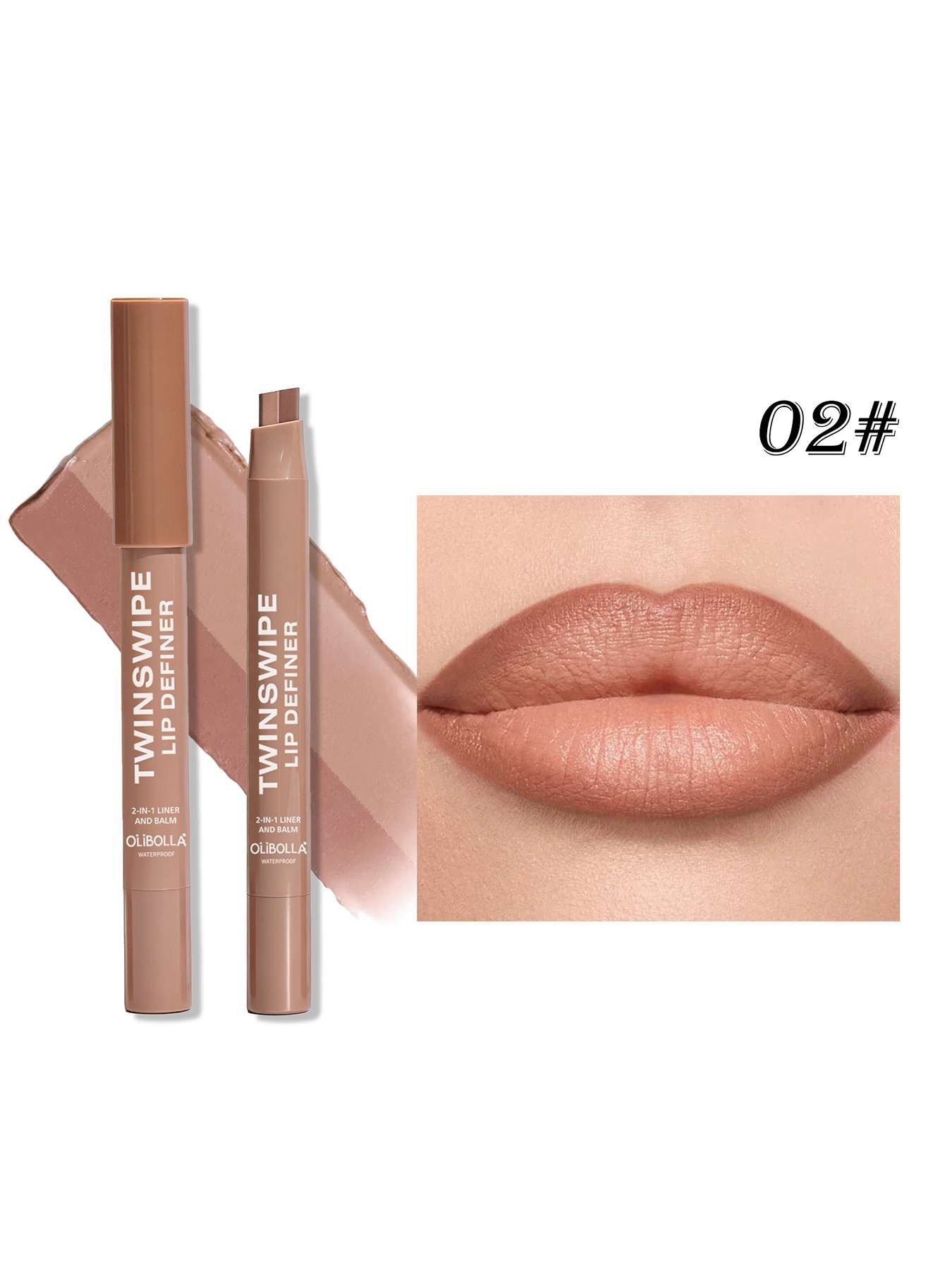 DEBAIJIA Lipliner 2-in-1 Lipliner Stift, wischfest für definierte Lippenkonturen
