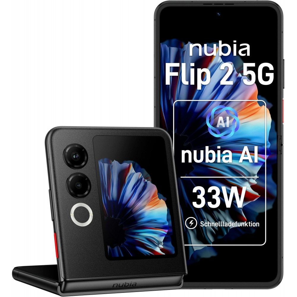 Nubia Flip 2 5G 256 GB / 8 GB - Smartphone - night black Smartphone (6,9 Zoll, 256 GB Speicherplatz)