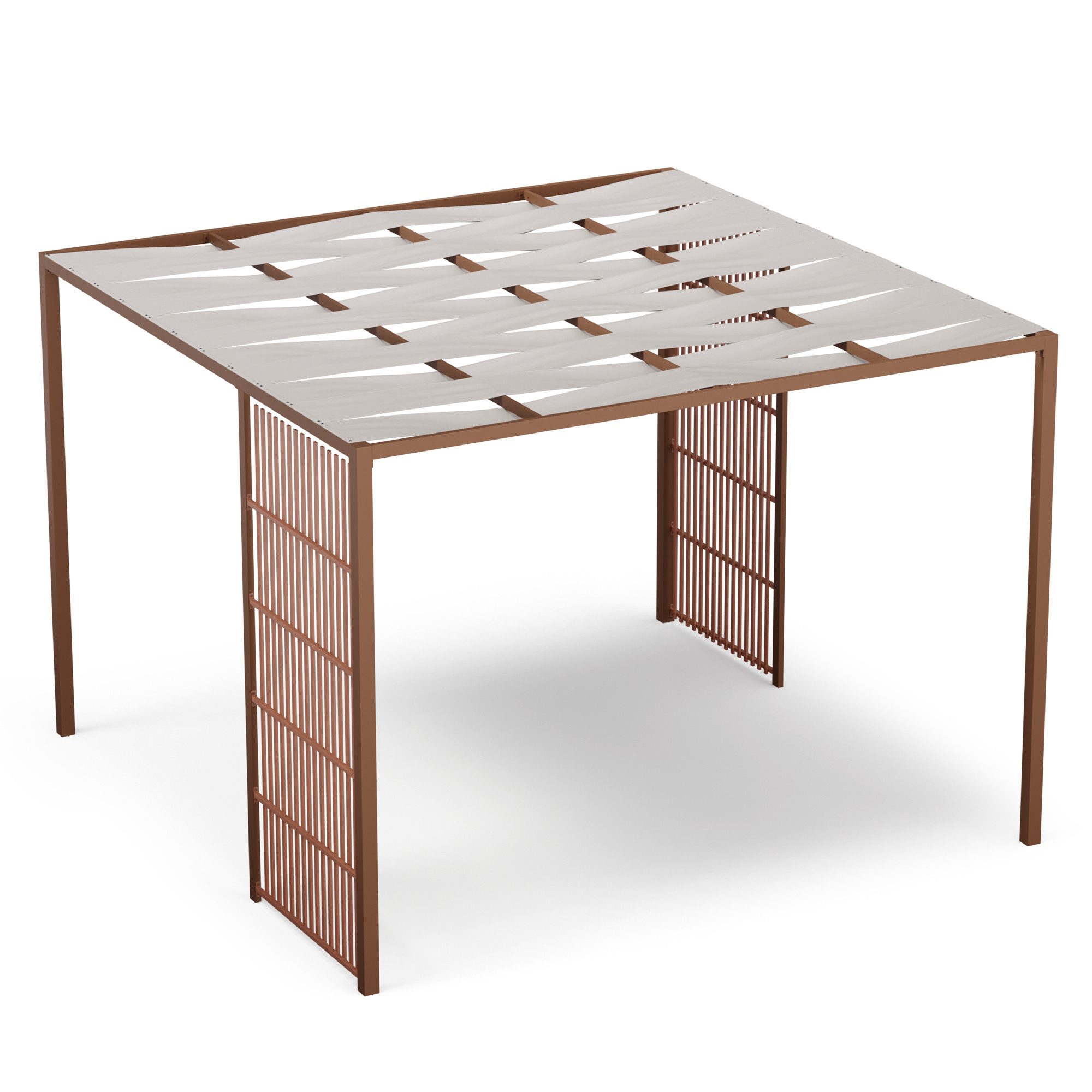 blumfeldt Pavillon Shade Cove Vert, (Set), Pergola 3x3m Seitenwände pulverbeschichtet wetterfest Garten