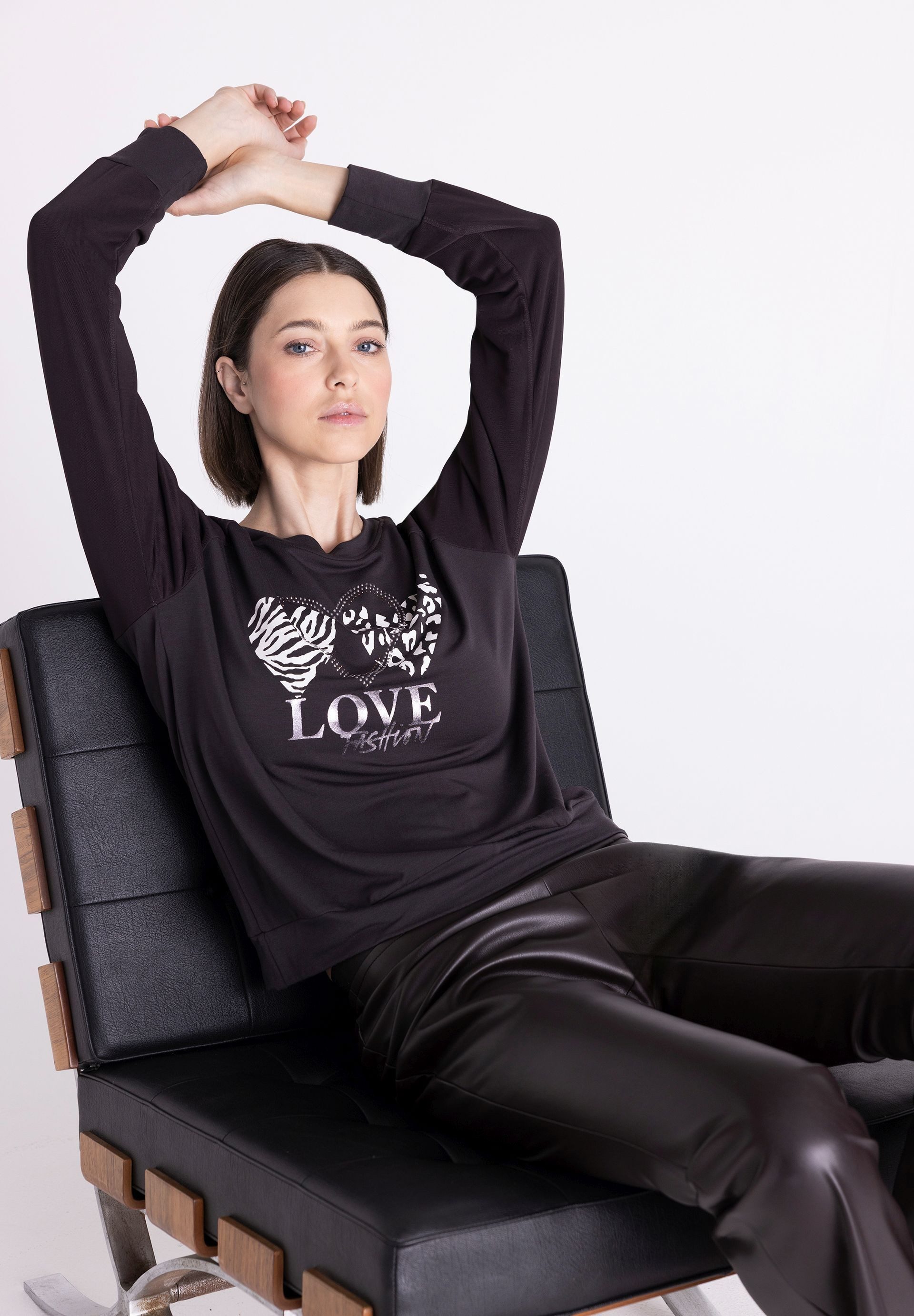 TUZZI T-Shirt mit Strasssteinen