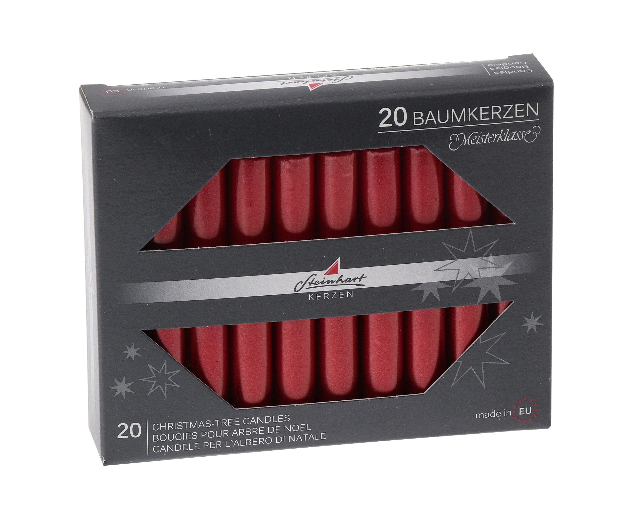 Steinhart Kerzen Adventskerze Baumkerzen Edelglanz Rubin Rot 95 x Ø 13 mm, günstig online kaufen