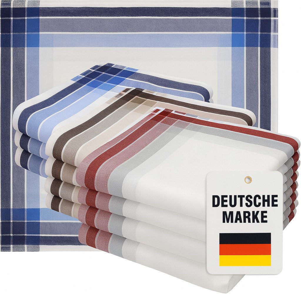 Betz Taschentuch Betz Herrentaschentücher LEO 4 40x40 cm, (Set, 12-St. 12 Stück Stofftaschentücher), 100% Baumwolle