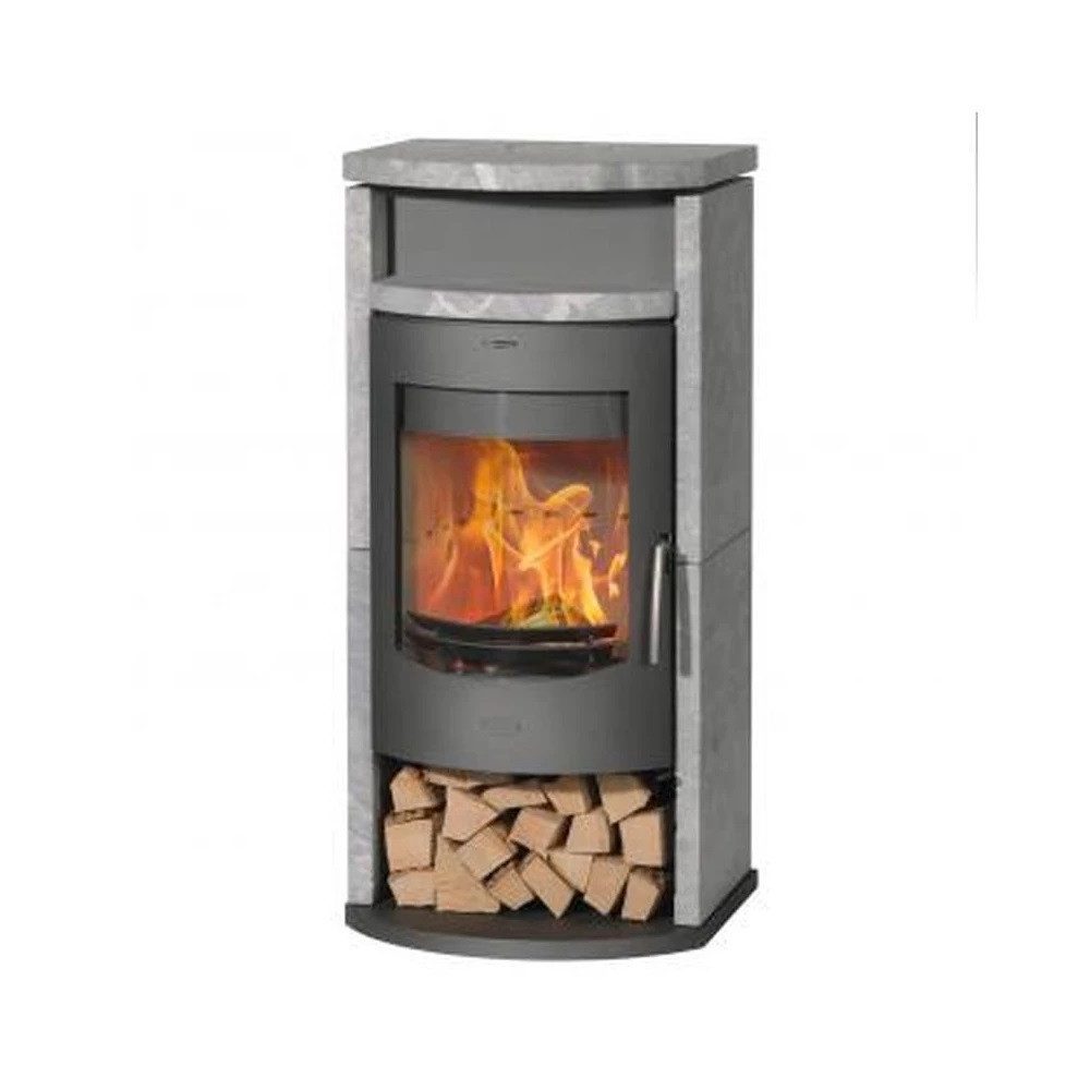 Kaminofen Fireplace Barcelona Kaminofen Stahl Schwarz Speckstein K3040
