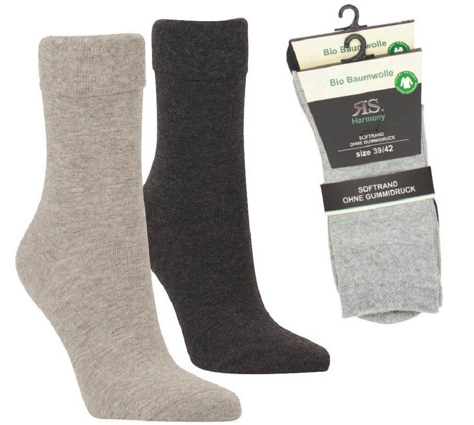 aus Paar) Biosocken Harmony Socken RS (2 98% Organic grau-anthrazit zertifizierter Bio Biobaumwolle Basicsocken