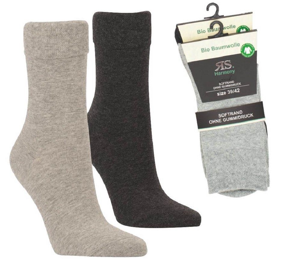 RS Harmony Basicsocken Biosocken aus 98% zertifizierter Biobaumwolle Organic Bio Socken (2 Paar) grau-anthrazit