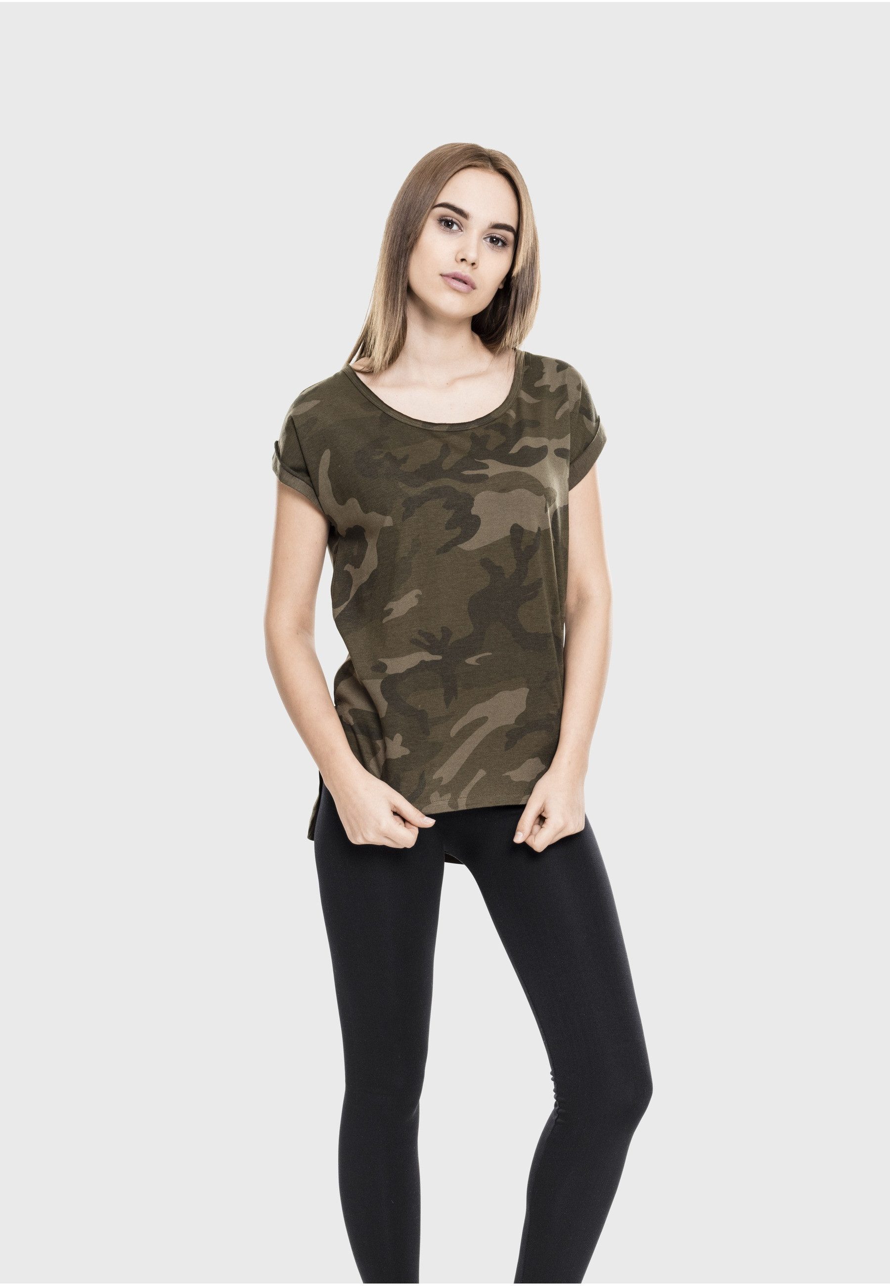 URBAN CLASSICS T-Shirt Urban Classics Damen Ladies Camo Back Shaped Tee (1-tlg)