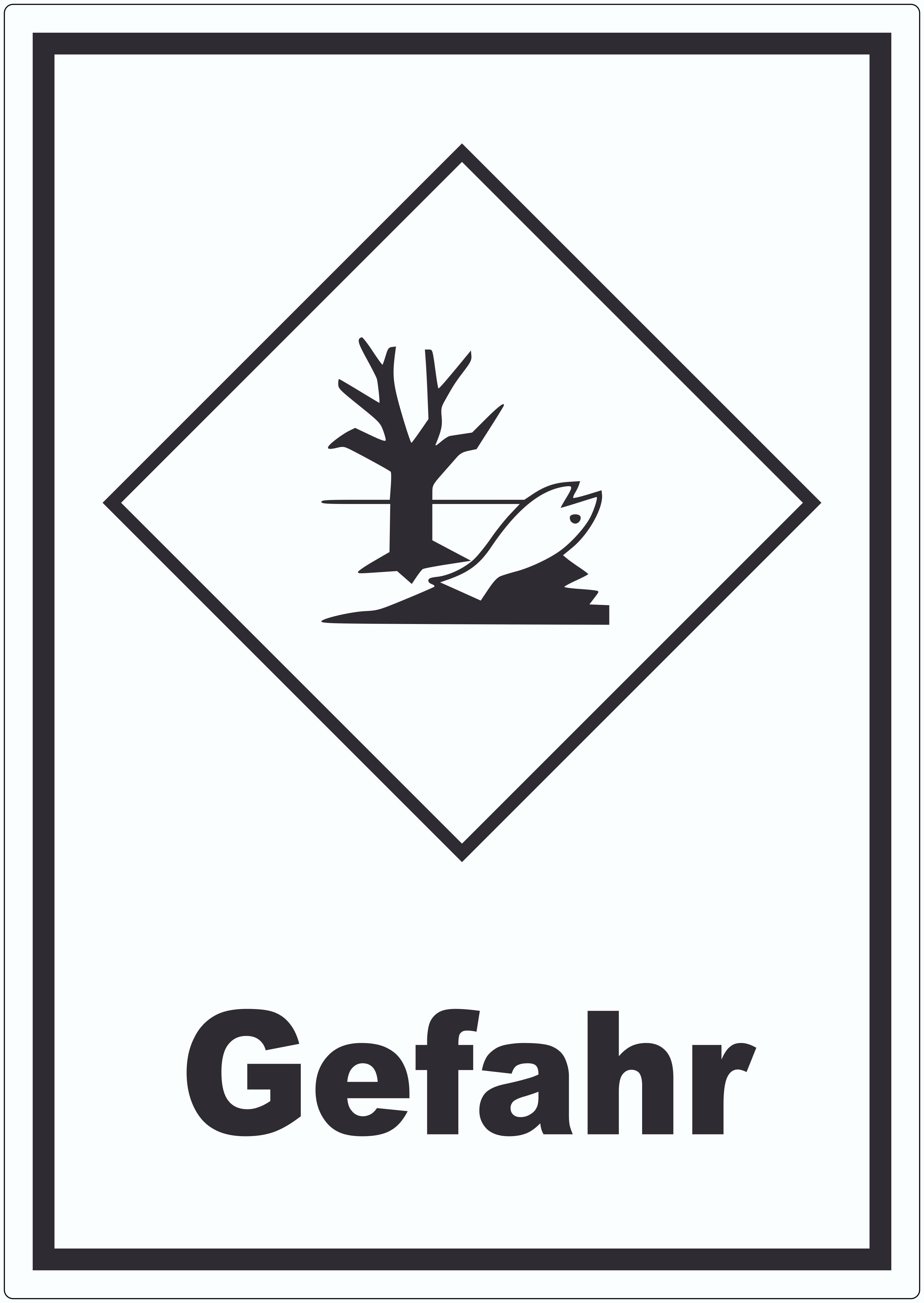 HB-Druck Aufkleber Aufkleber Kenn­zeichen Umwelt­gefähr­dend Gefahr Fisch Wasser Baum, wetterfest, UV-beständig, kratzfest