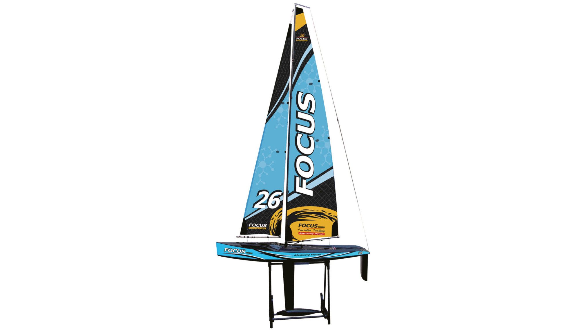 RC-Bagger Amewi Focus 3 Racing RC Segelyacht 100cm 2,4GHz RTR blau