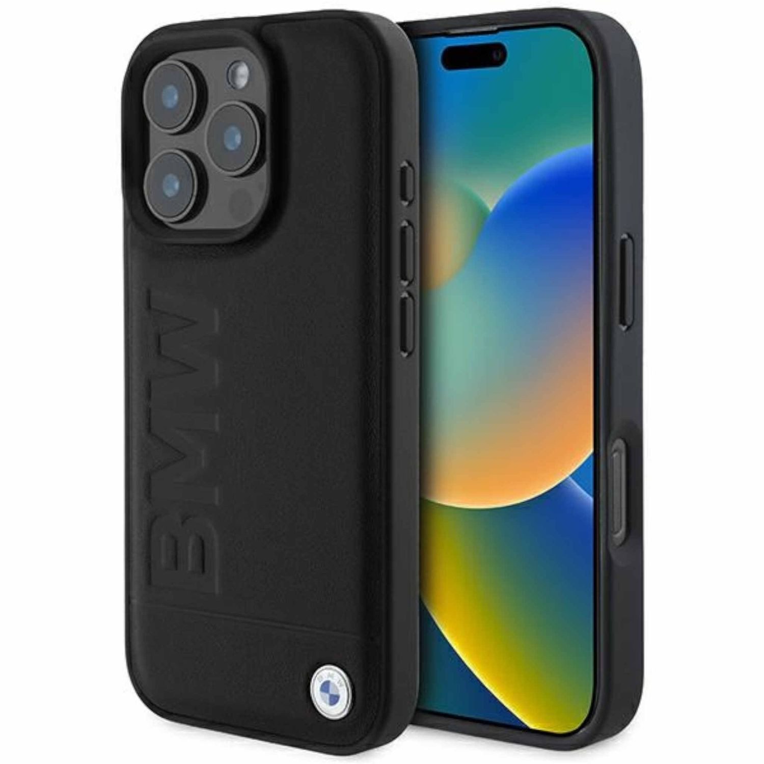 BMW Smartphone-Hülle BMW Apple iPhone 16 Pro Max Hardcase Hülle Leather Hot Stamp MagSafe