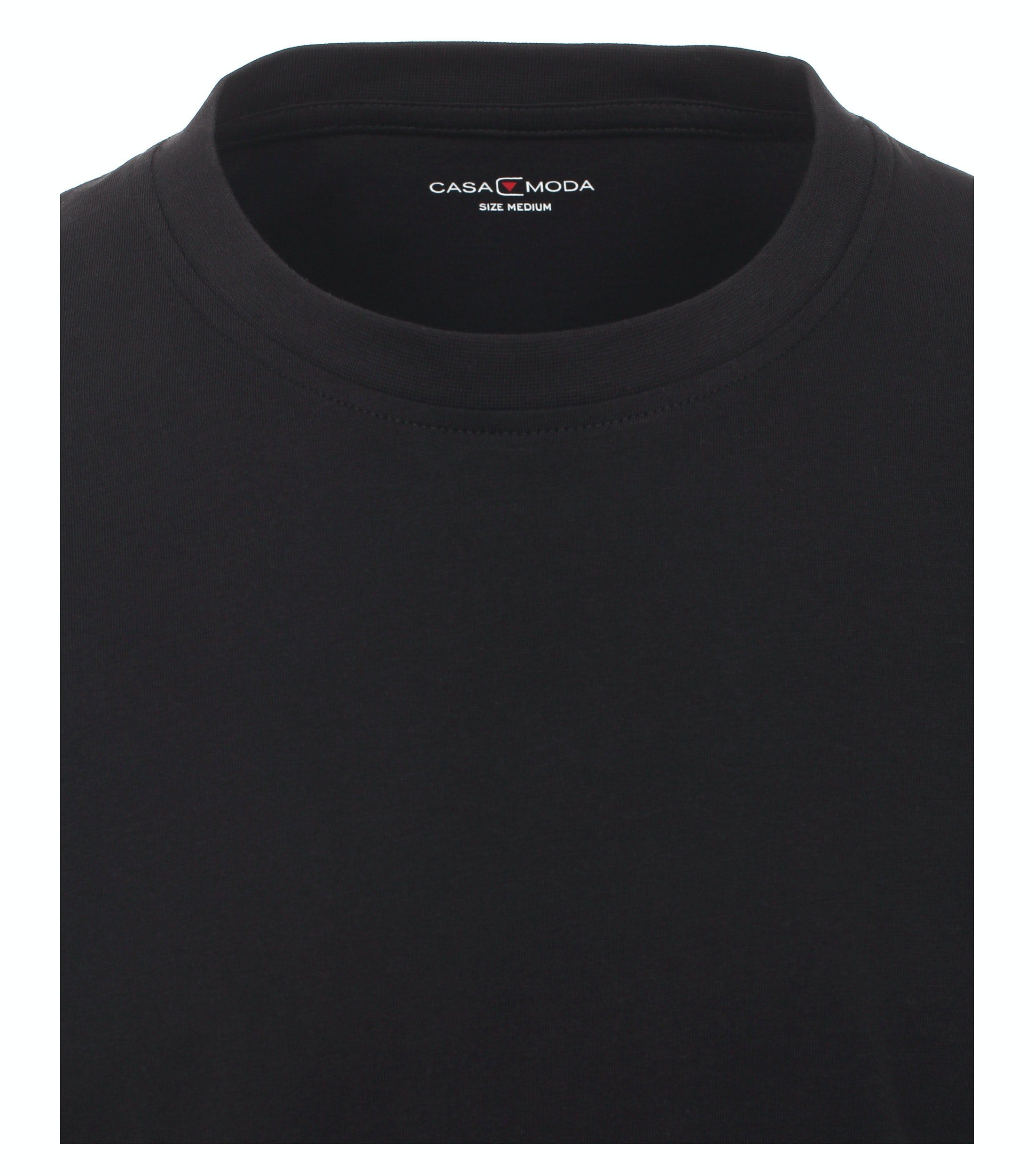 CASAMODA T-Shirt im (2-tlg) Herrenshirt Pack 2er schwarz Shirt mit