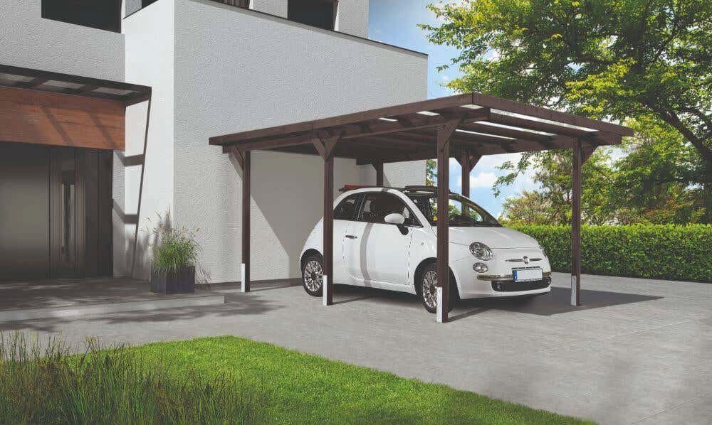 Alpholz Einzelcarport Sizilien, BxT: 300x502 cm, in Lasur
