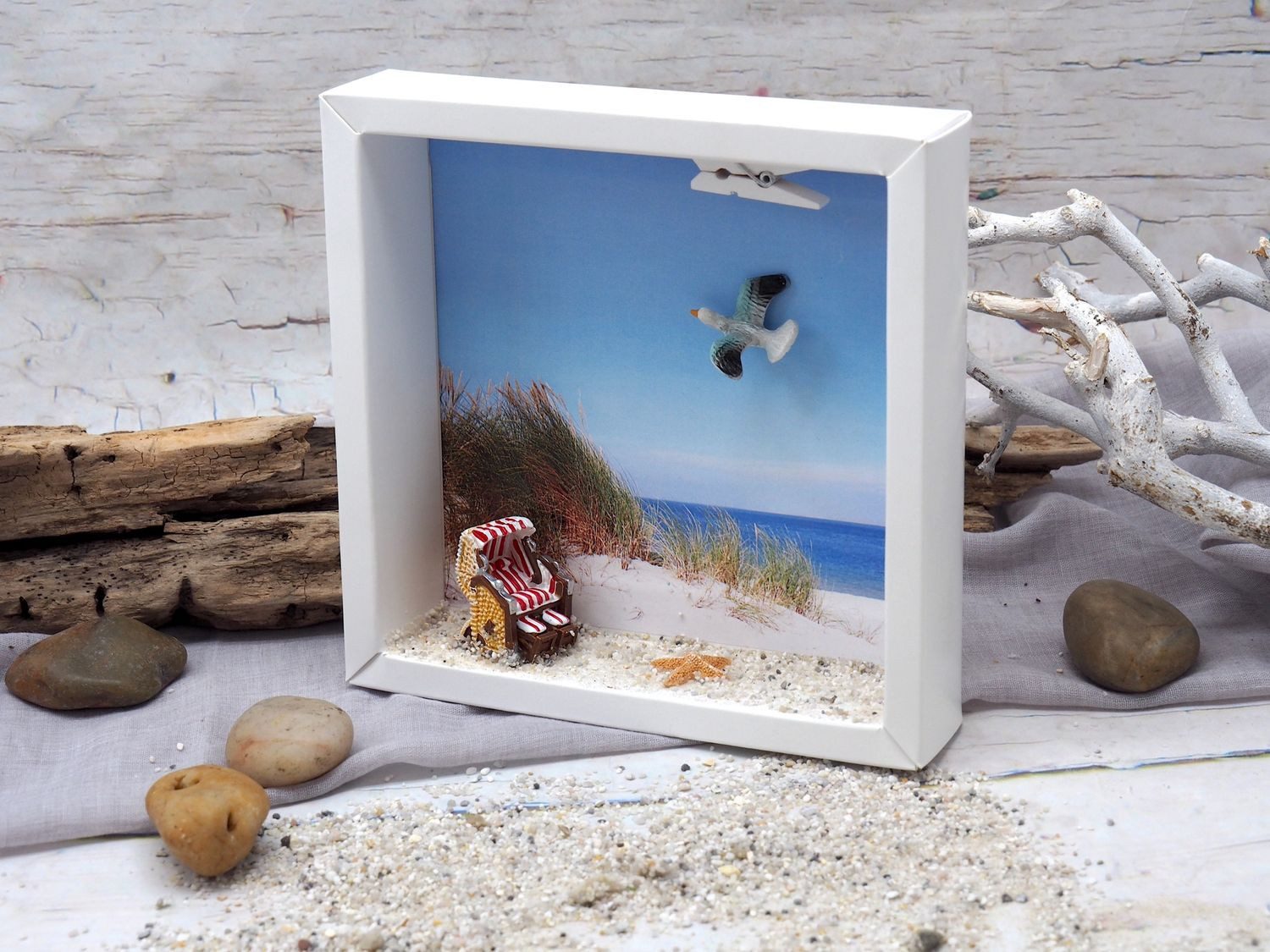 ZauberDeko Geschenkbox Geldgeschenk Nordsee Ostsee Strandkorb Geldverpackung Urlaub Reise – Bild 3 von 3