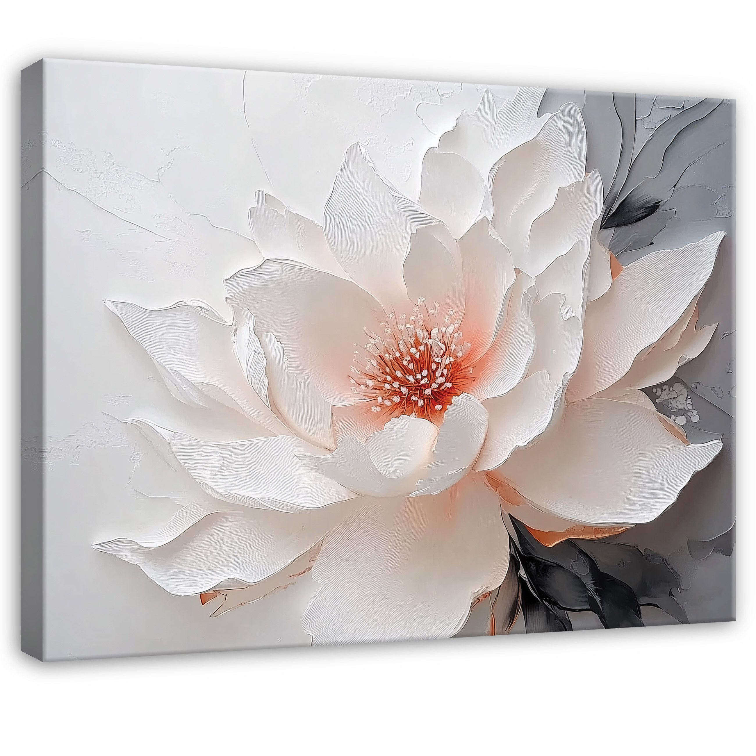 Wallarena Leinwandbild Blumen Schwarz Weiß Wandbilder Wand Deko XXL Bilder, günstig online kaufen