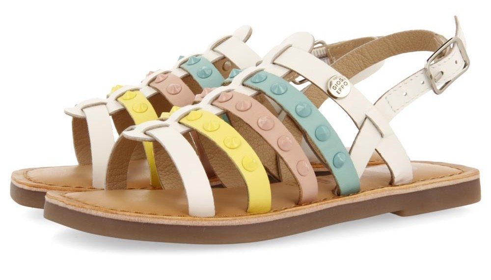 Gioseppo BEYNAC Riemchensandale, Sommerschuh, Sandalette, Riemchen, mit pastellfarbenen Nieten