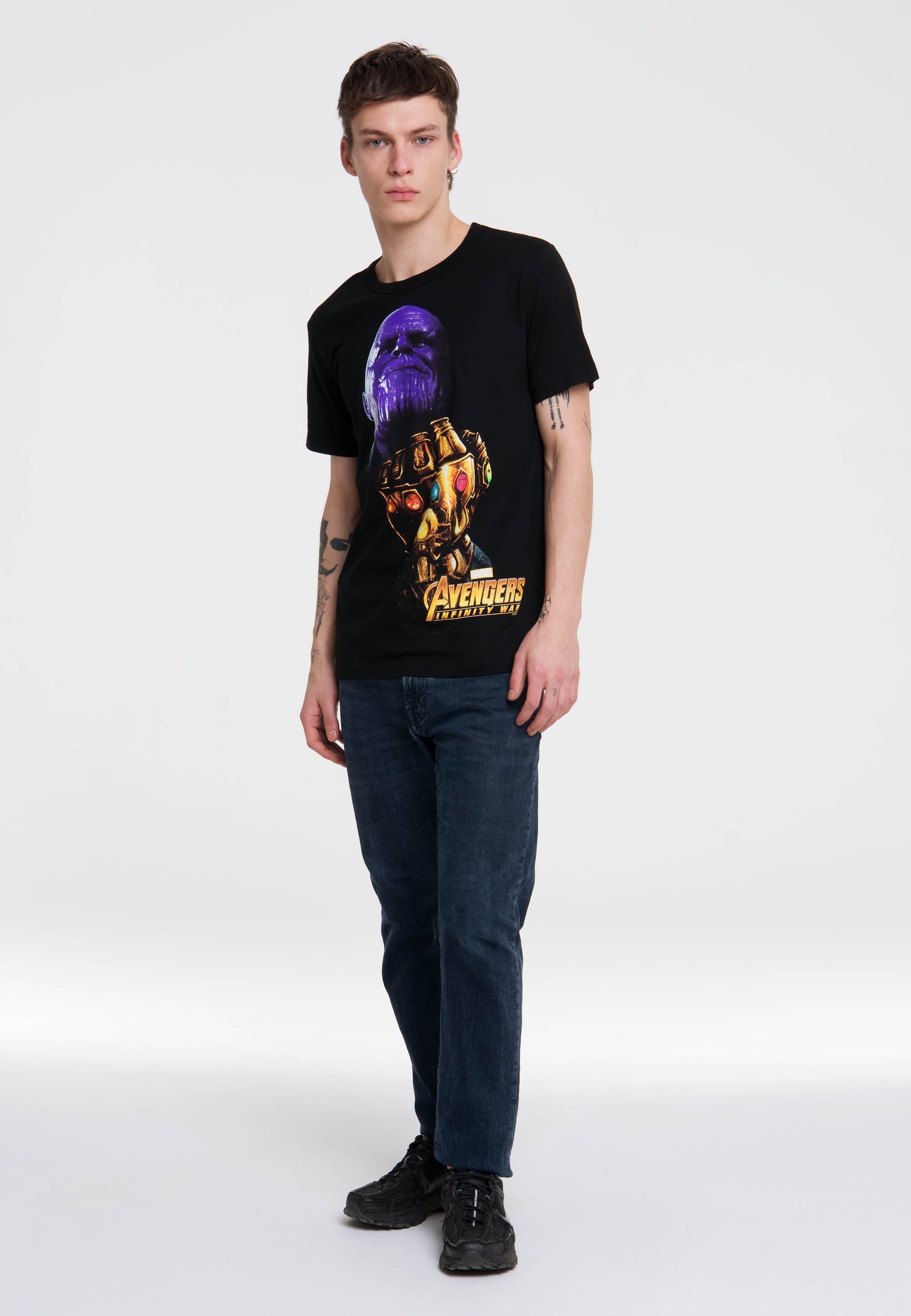 LOGOSHIRT T-Shirt Marvel - Thanos mit Thanos-Print