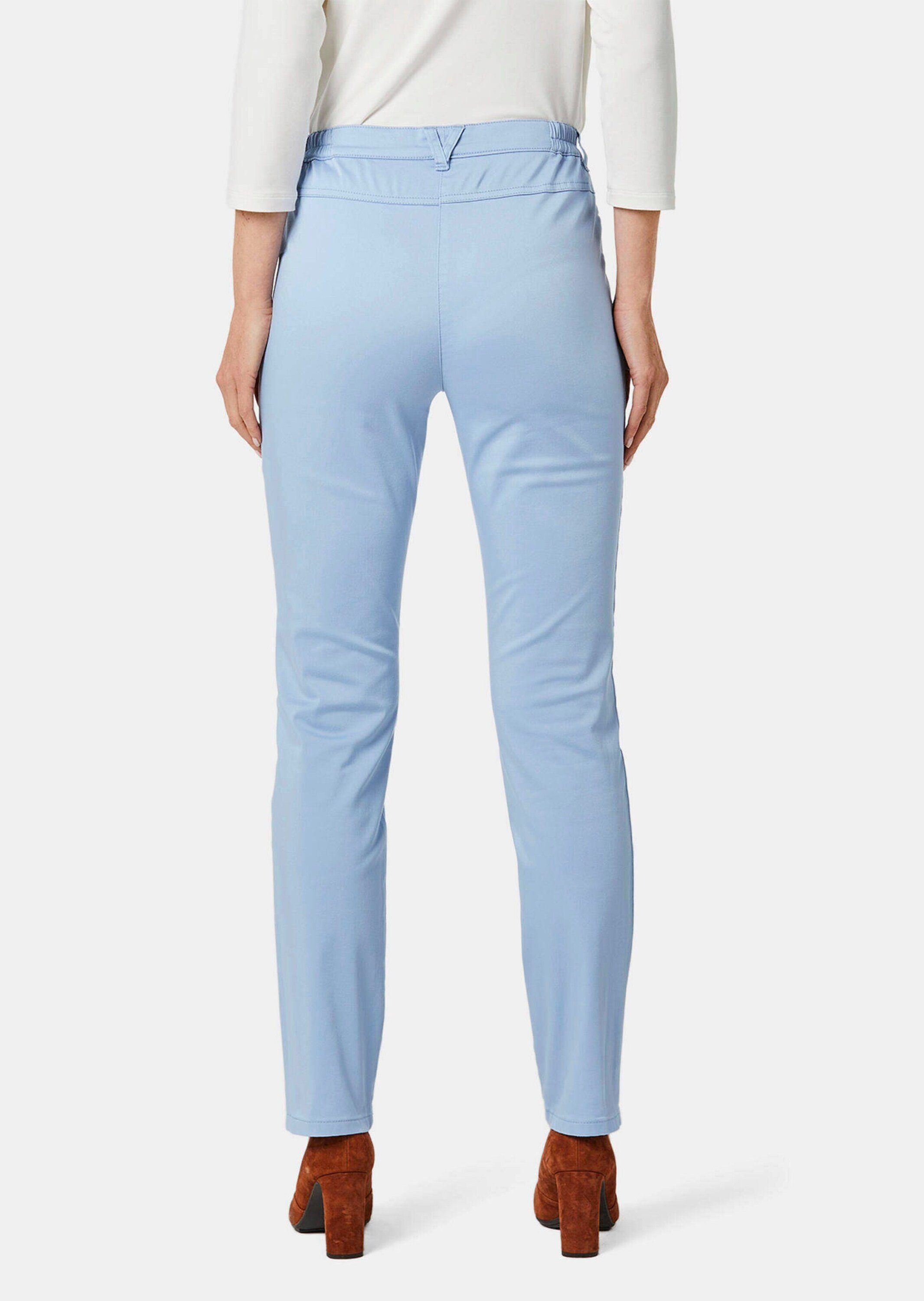 GOLDNER Stoffhose Baumwollhose mit Dehnbund Stoffhose mit Eingrifftaschen, Gürtelschlaufen und Knöchellänge