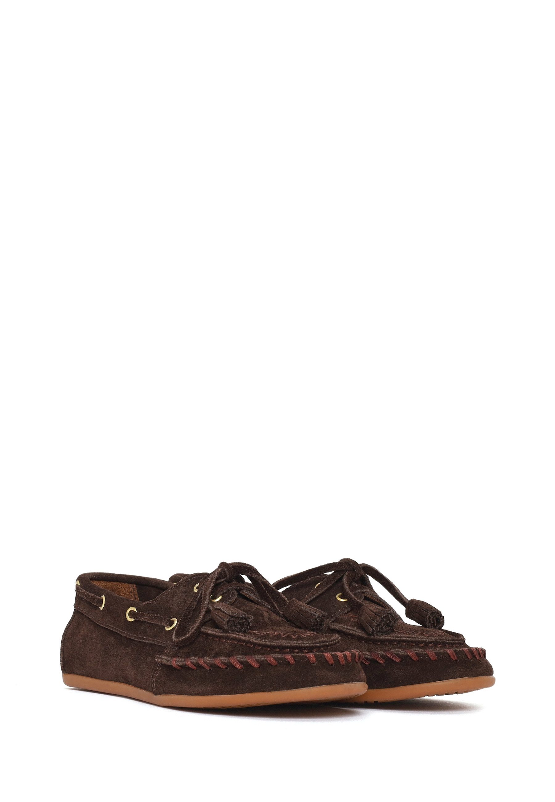Derimod Loafer aus Veloursleder Loafer Echtes Leder, Slip-On-Stil, Textilfutter, TPU-Sohle