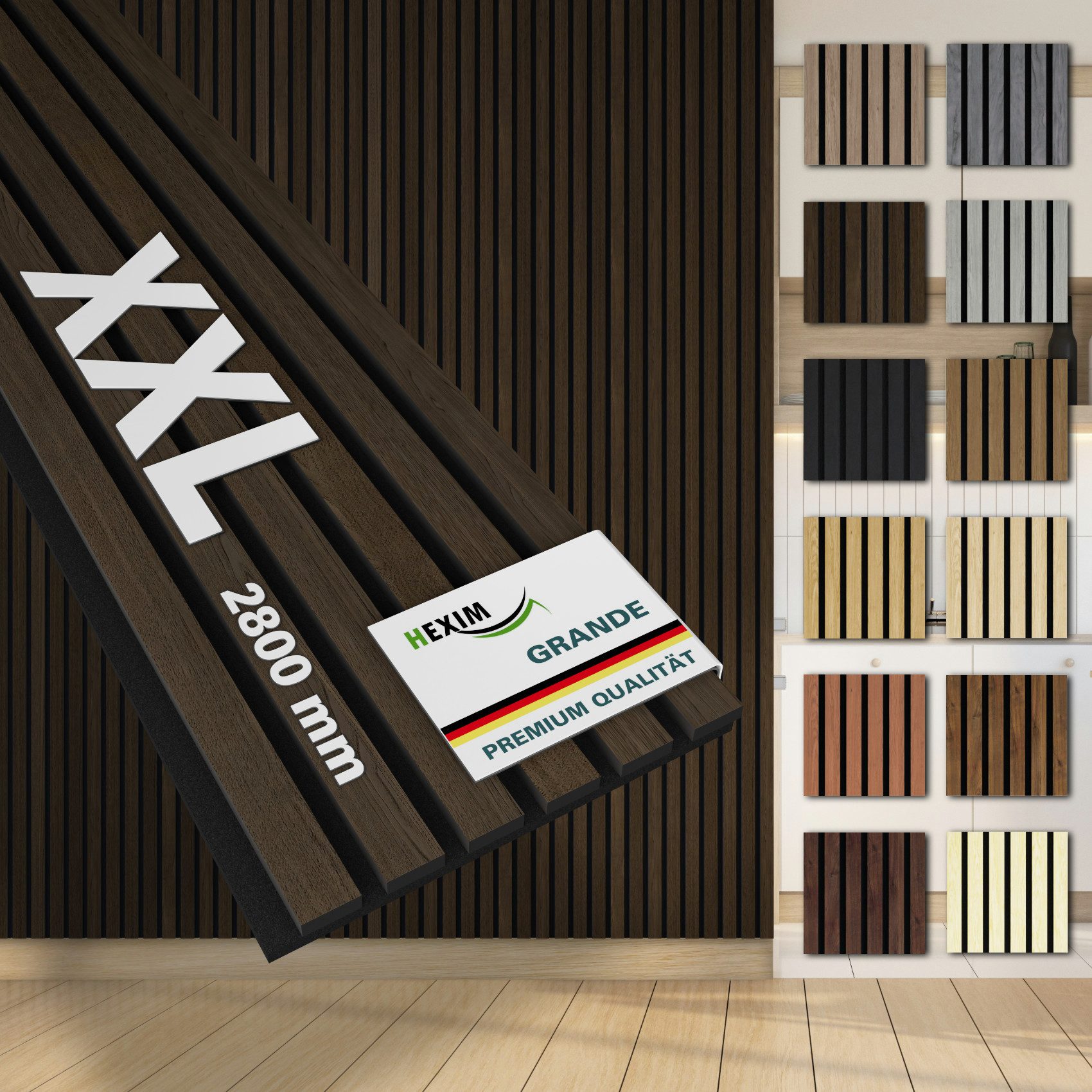 Hexim Wandpaneel, (Akustikpaneele 280x30cm Holzpaneele Grande günstig online kaufen