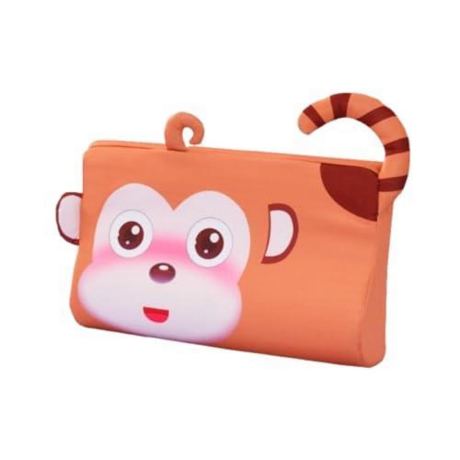 LuxusKollektion Kinderdaunenkissen Kinderkissen ergonomisch atmungsaktiv Kopfkissenbezug Affe 45*27 cm
